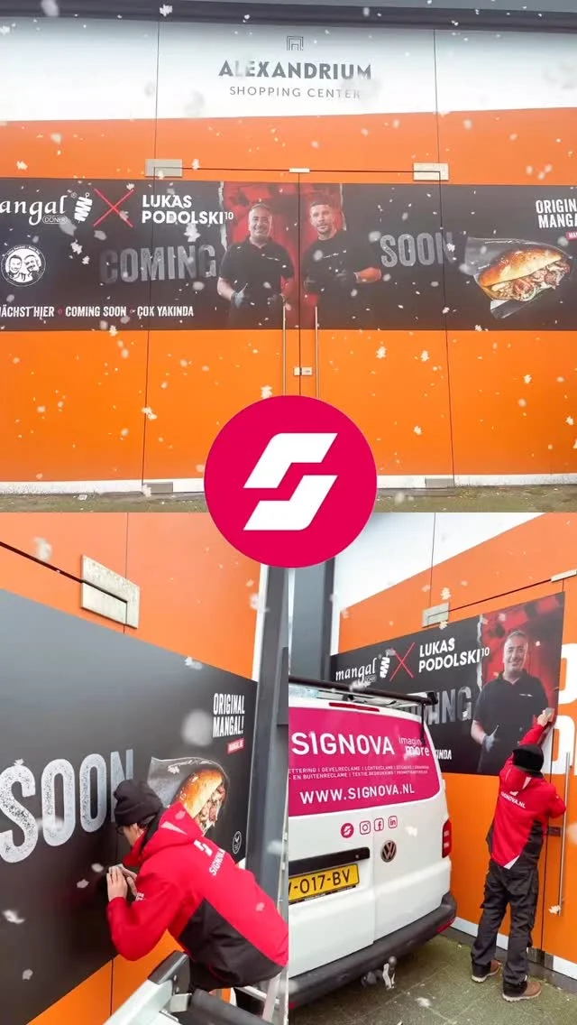 We hebben met trots de “Coming Soon” raambestickering verzorgd voor Mangal Döner in Rotterdam Alexandrium, opgericht door voormalig profvoetballer Lukas Podolski. ⚽️
Bedankt voor de fijne samenwerking en veel succes met deze nieuwe vestiging!
#MangalDöner #ComingSoon #LukasPodolski #RotterdamAlexandrium #Signova 
#reclame 
#raambestickering